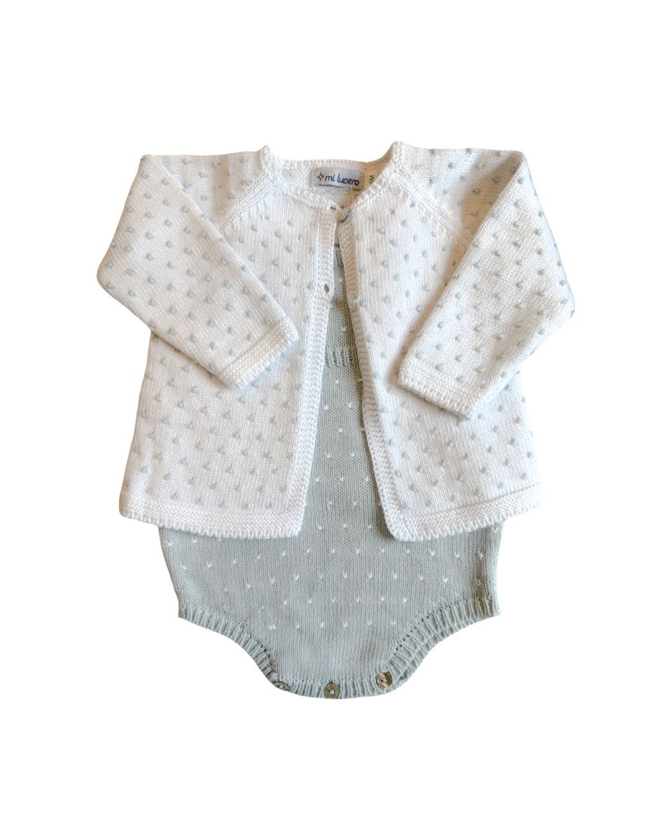 Mi Lucero | Light Blue Dot Cardigan