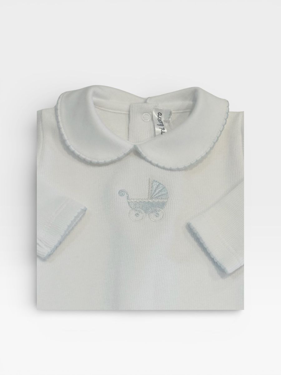 Pima Footie with Pram Embroidery