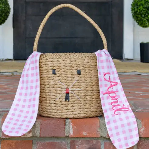 Gingham Bunny Ears Easter Basket