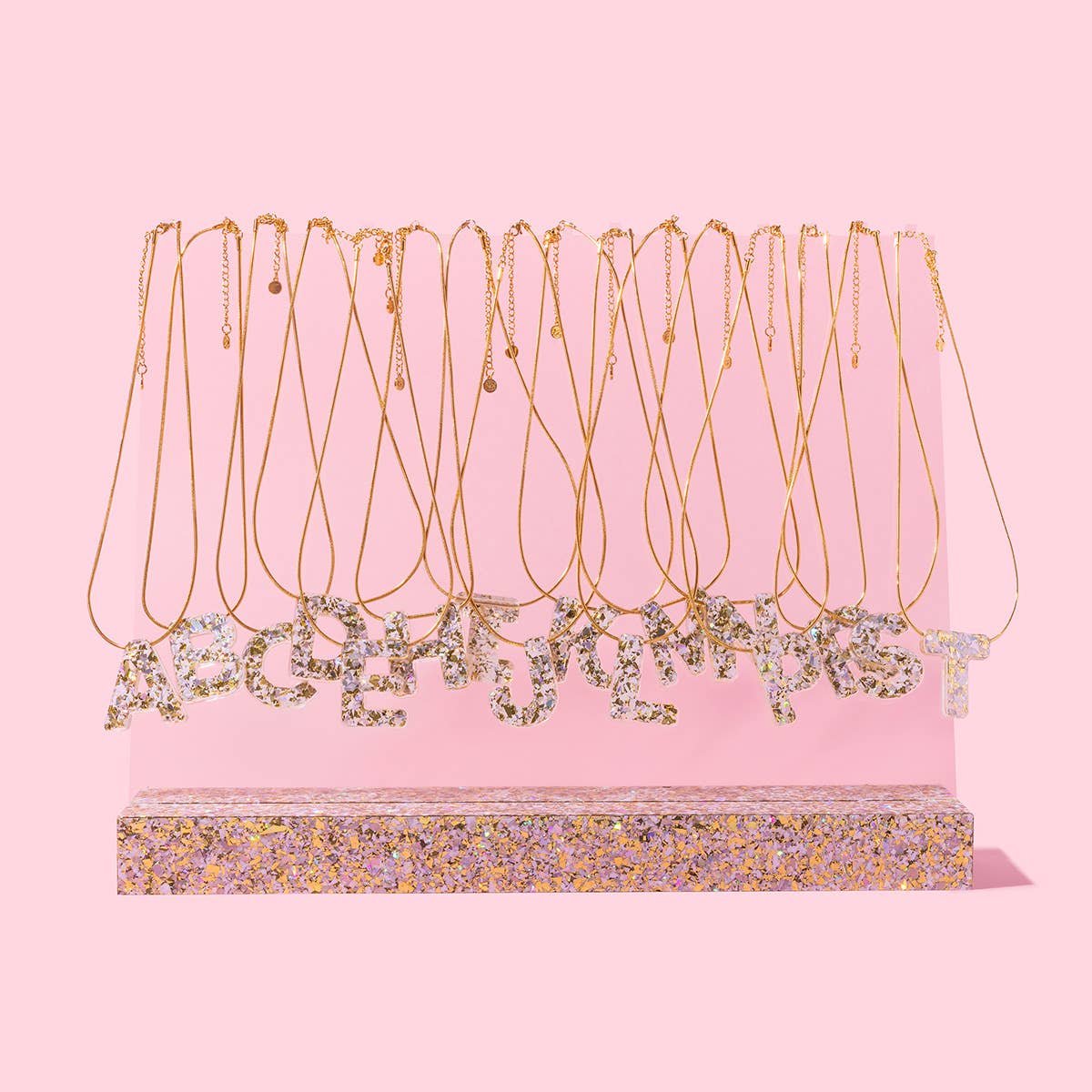 Pearl Confetti Intial Necklaces