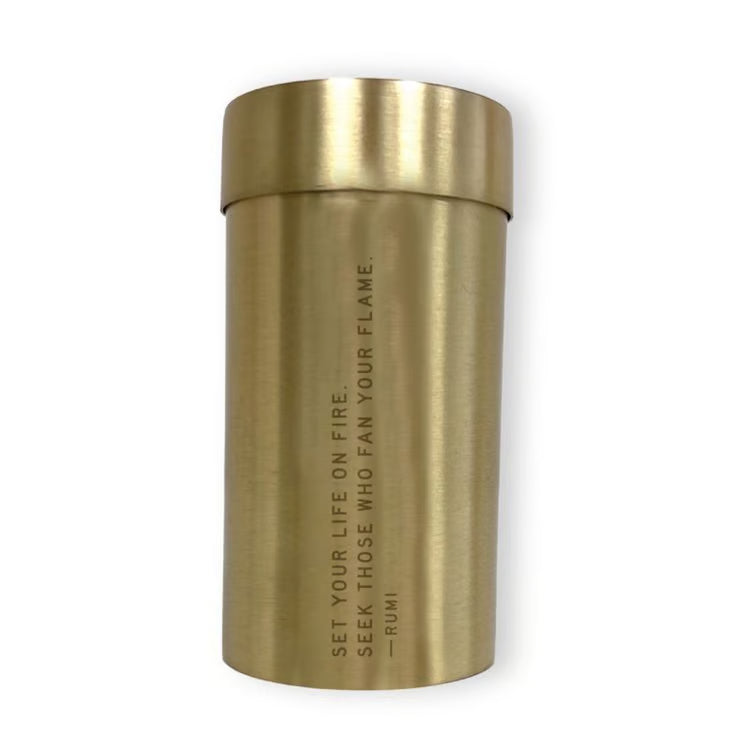 Large Brass Match Canister and Striker