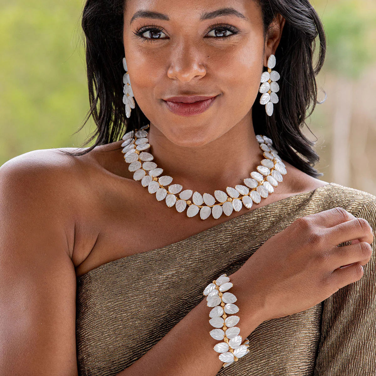 Mermaid Garden Vine Bracelet, MOP