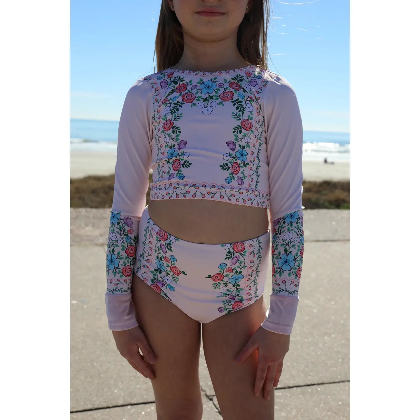 French Riviera Two Piece Long Sleeve Swimsuit