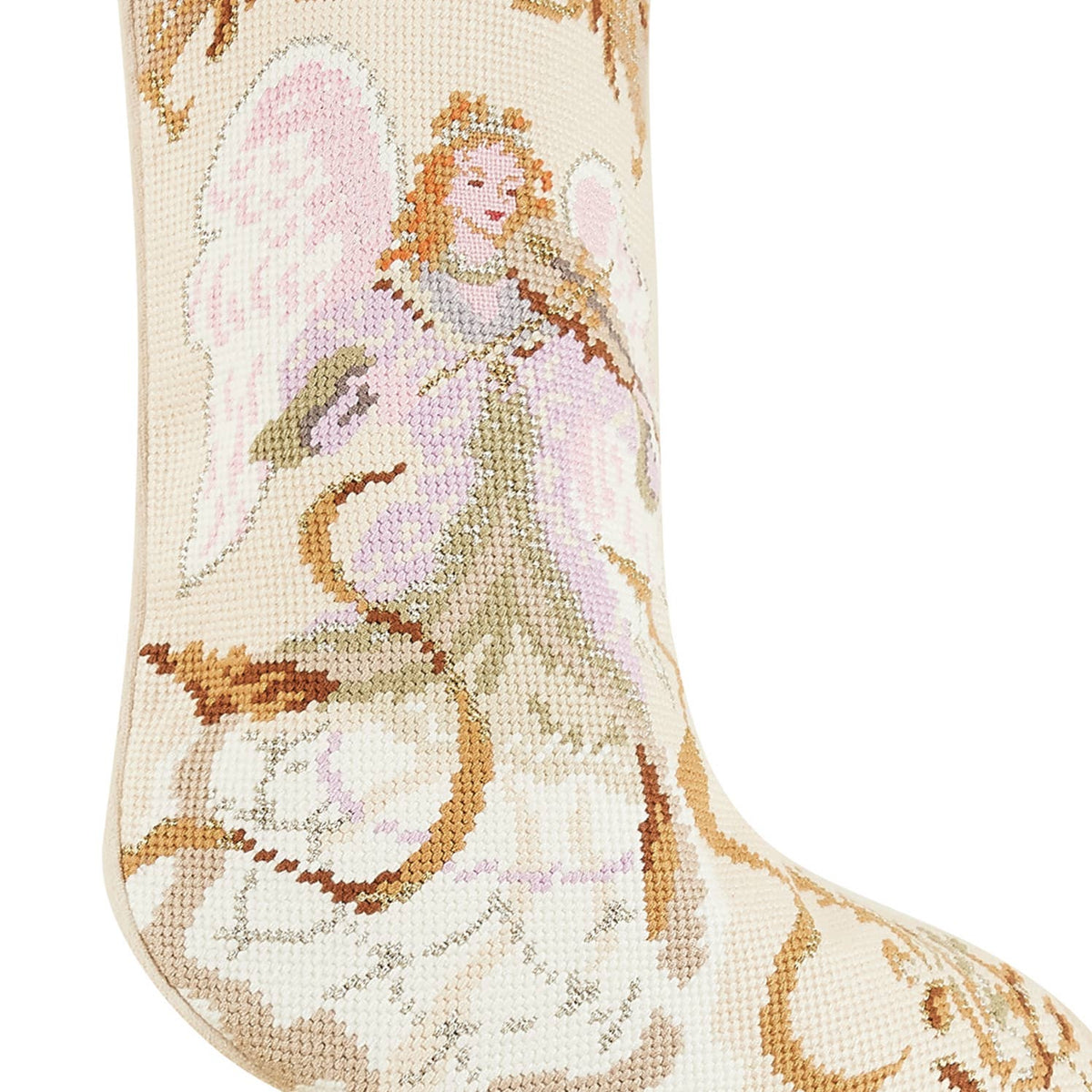 Angel with Violin Needlepoint Stocking