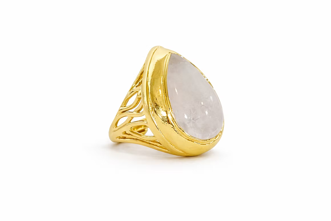 Clear Crystal Tear Drop Ring