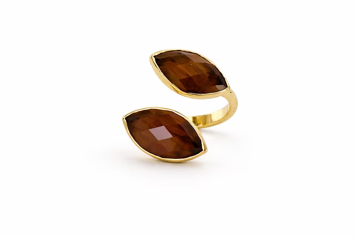 Tigers Eye Diamond Wrap Ring