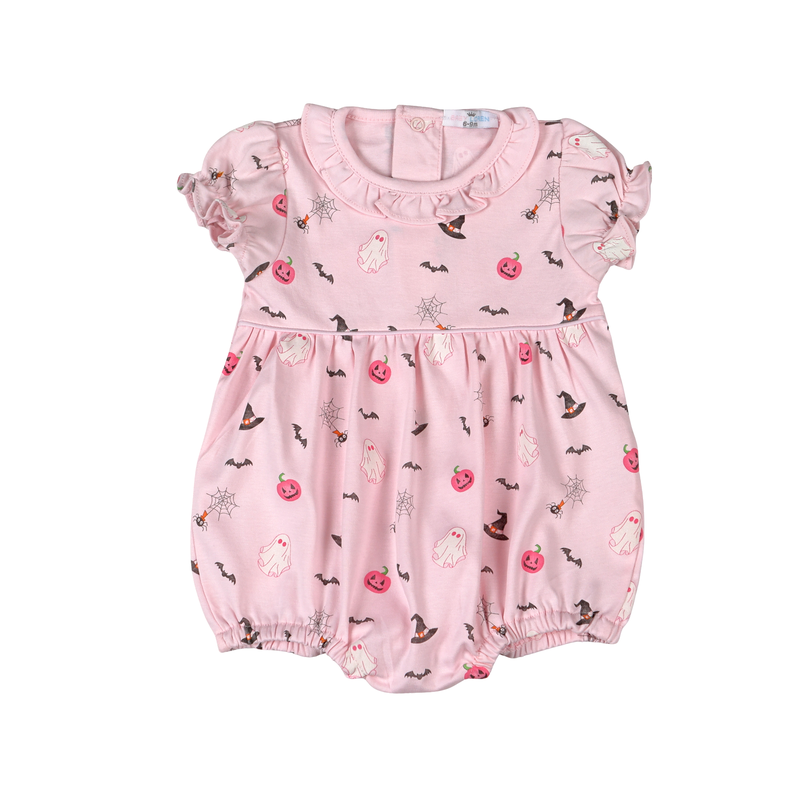 Spookie Time Pima Scalloped Collar Bubble - Pink