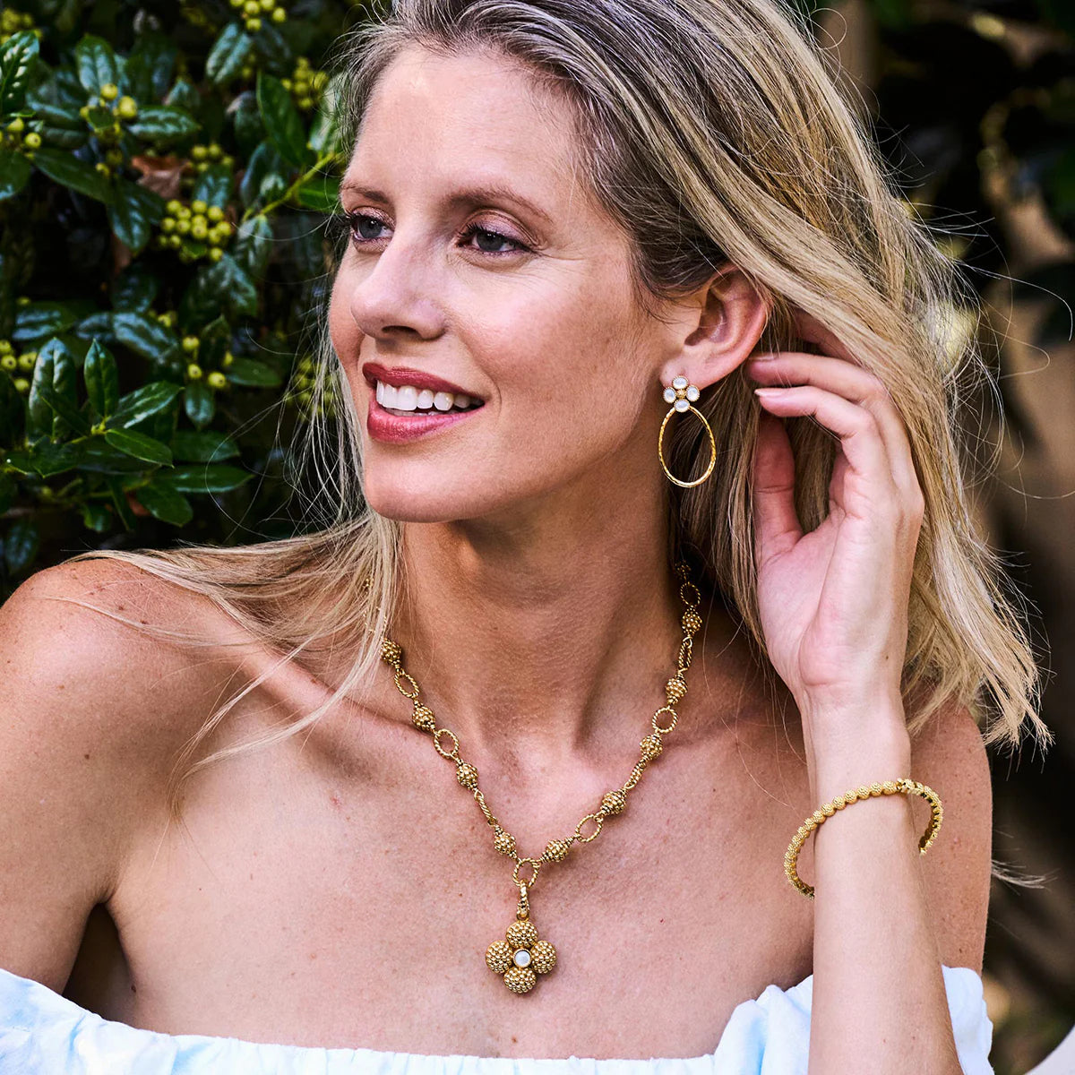 Berry Clover Double Sided Charm/Pendant - MOP