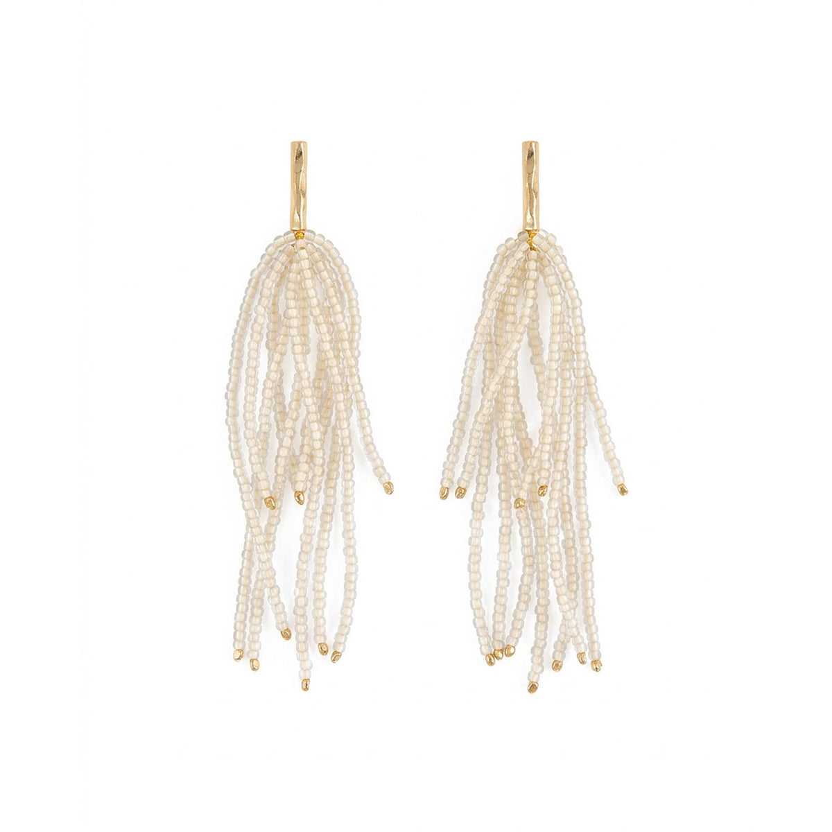 Marissa Brass and Bead Fringe Earrings