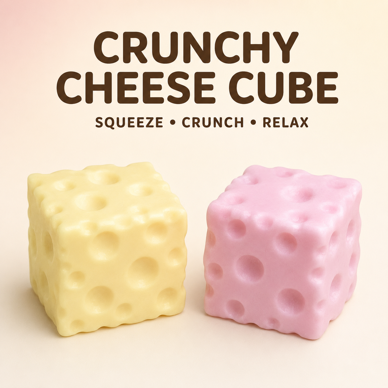 Crunchy Cheese Block Squishy Toy