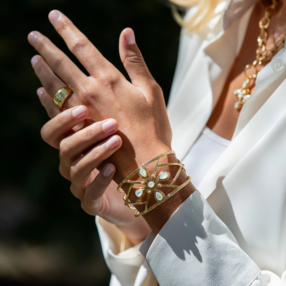 Monique Gem Cuff - Mother of Pearl