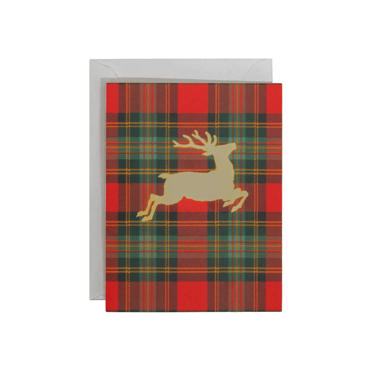 Reindeer Tartan Foil Classic Boxed Christmas Cards