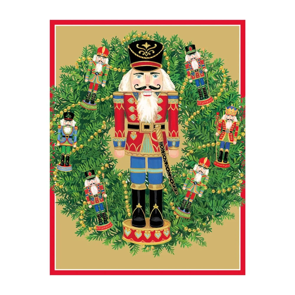 Nutcracker Wreath Personalized Christmas Cards