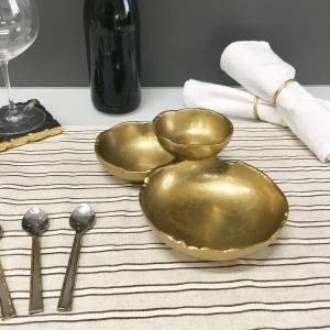 ihi | Gold 3-Bowl Dish
