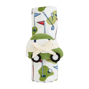 MudPie | Golf Swaddle with Rattle