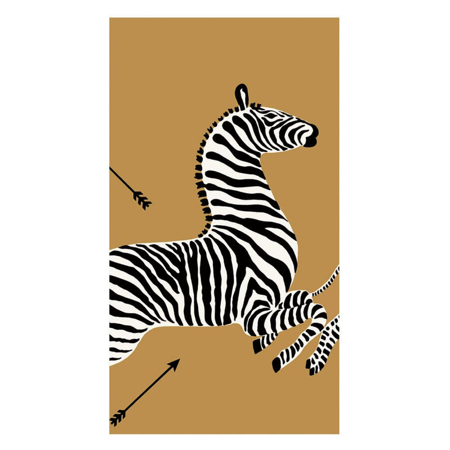 Caspari | Gold Zebras Guest Towel