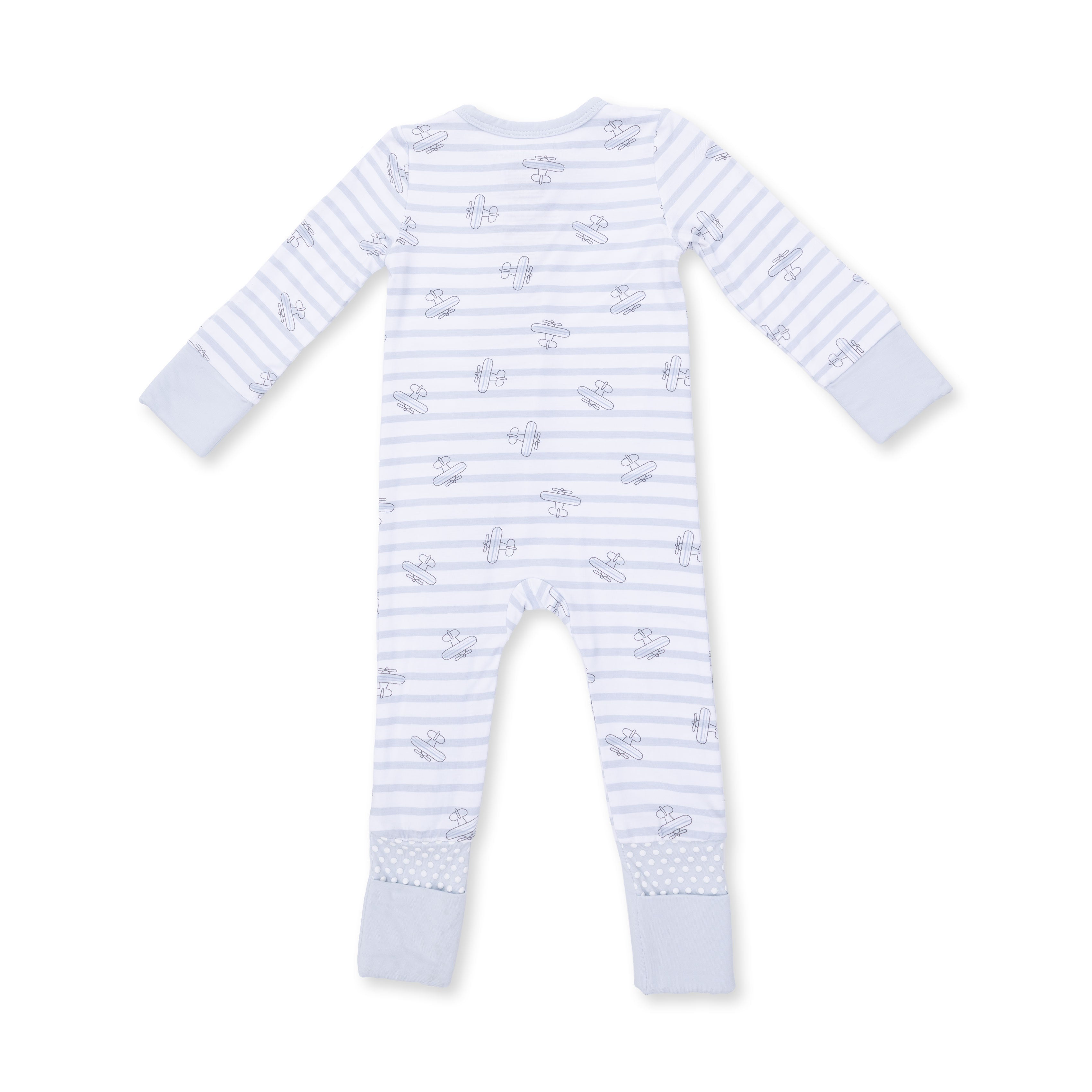 Angel Dear Airplane Stripe 2 Way Zipper Footie