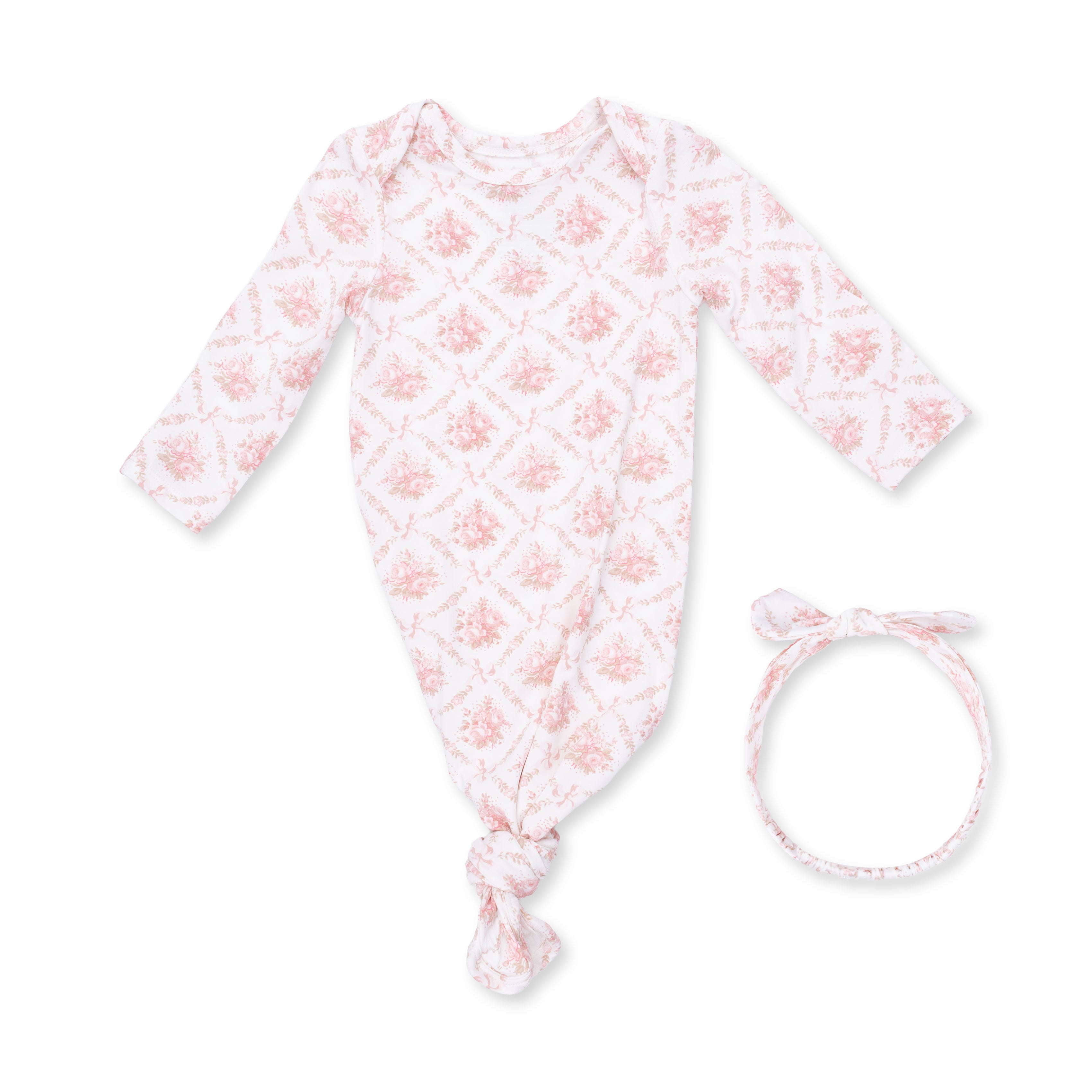 Angel Dear | Rose Bow Lattice Knotted Gown Set