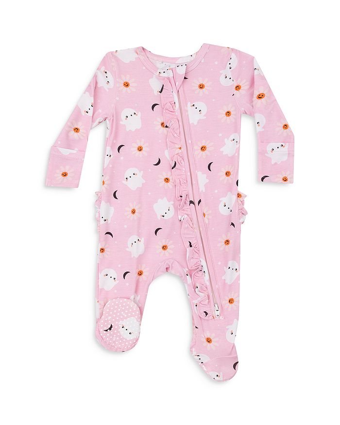 Angel Dear | Girls Spooky Pink Ghost 2 way zip w/ Ruffle Footie 3-6 Month