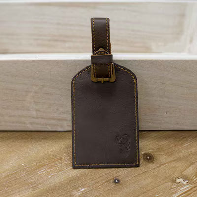 Deer Embossed Leather Luggage Tag