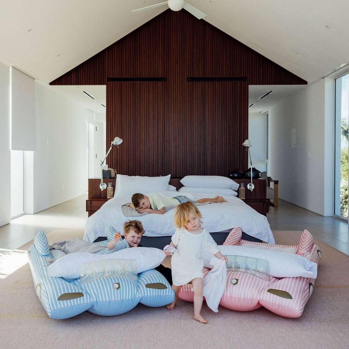 Blue Convertible Kids Sleepover Air Mattress