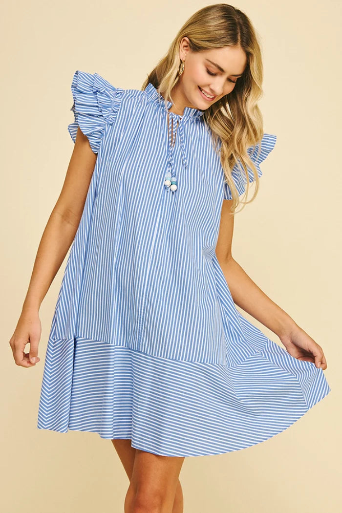 Pinch | Stripe V-Neck Mini Dress