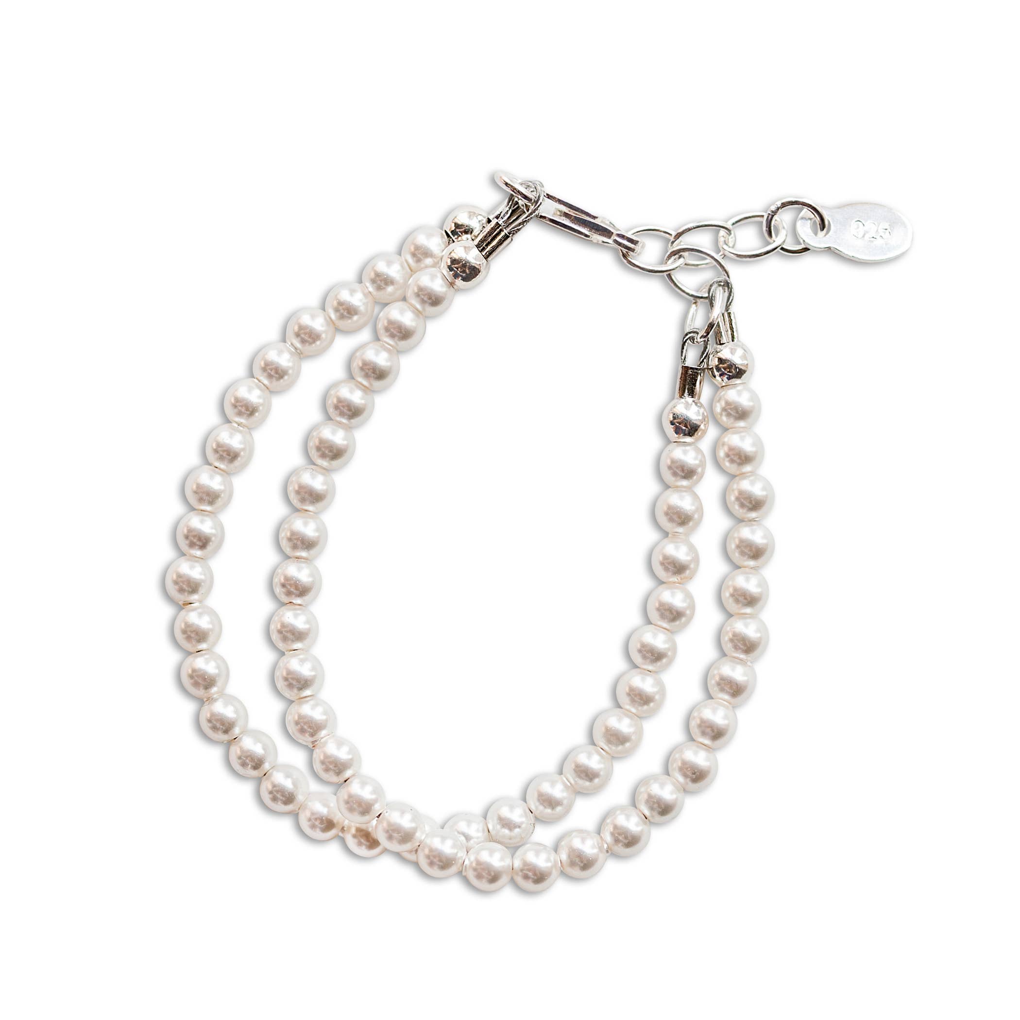 Girls Sterling Silver Elizabeth Double-Strand Kids Pearl Bracelet