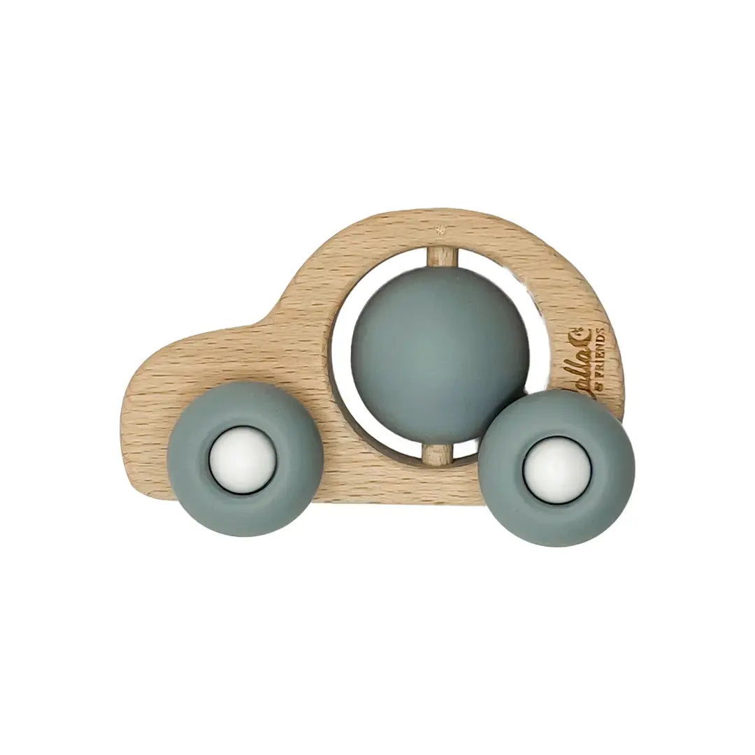 Rollin' Friends Silicone & Beechwood Teether Toy