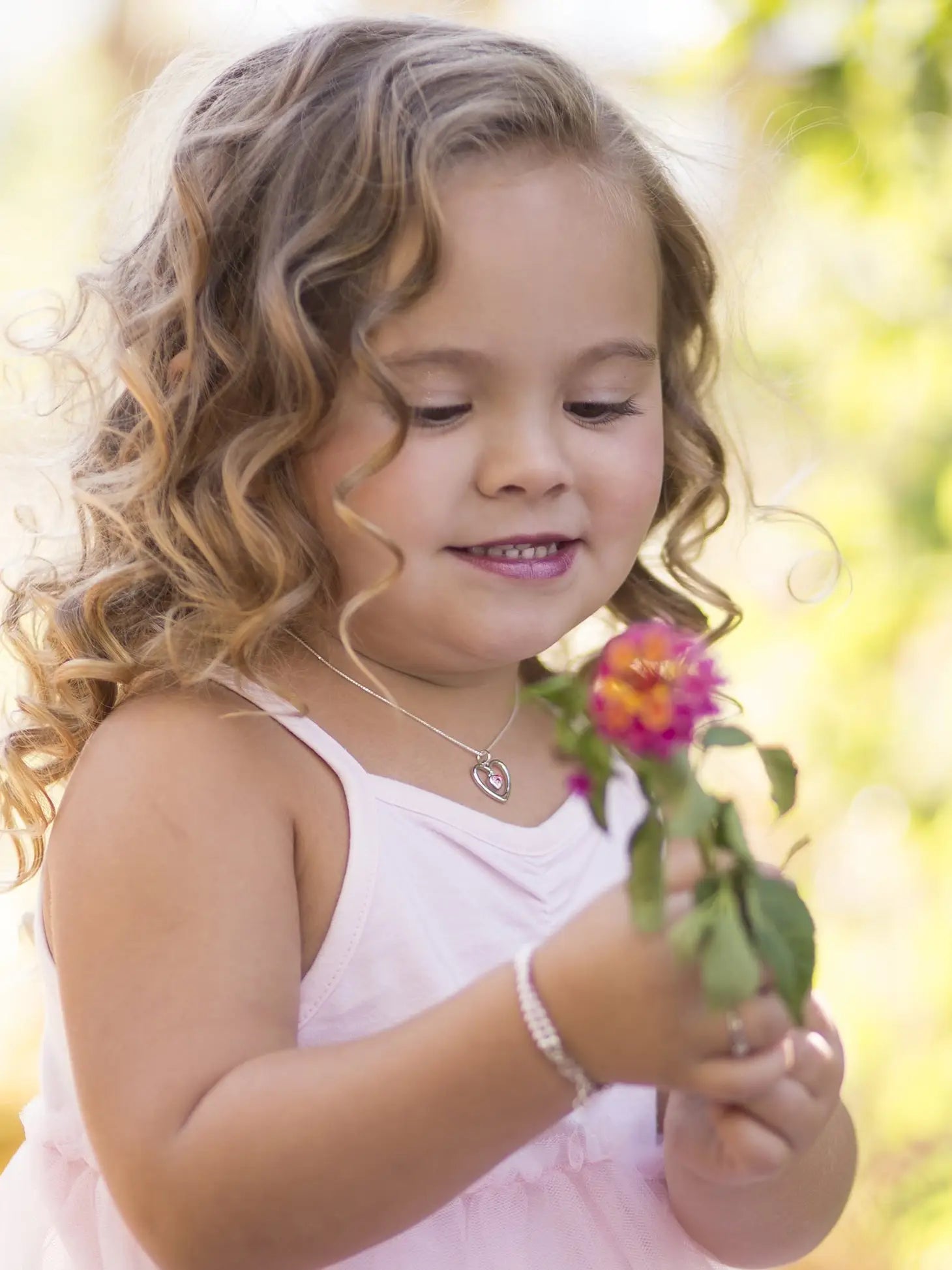 Cherished Moments | Sterling Silver Dancing Heart Birthstone Necklace