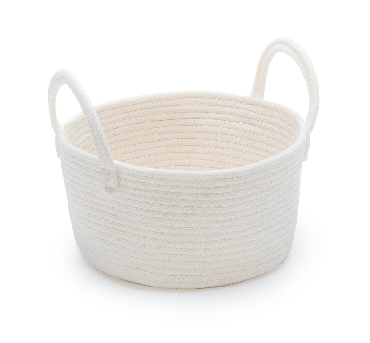 Cotton Rope Basket Medium 11.5" x 10.5" x 6" with handles