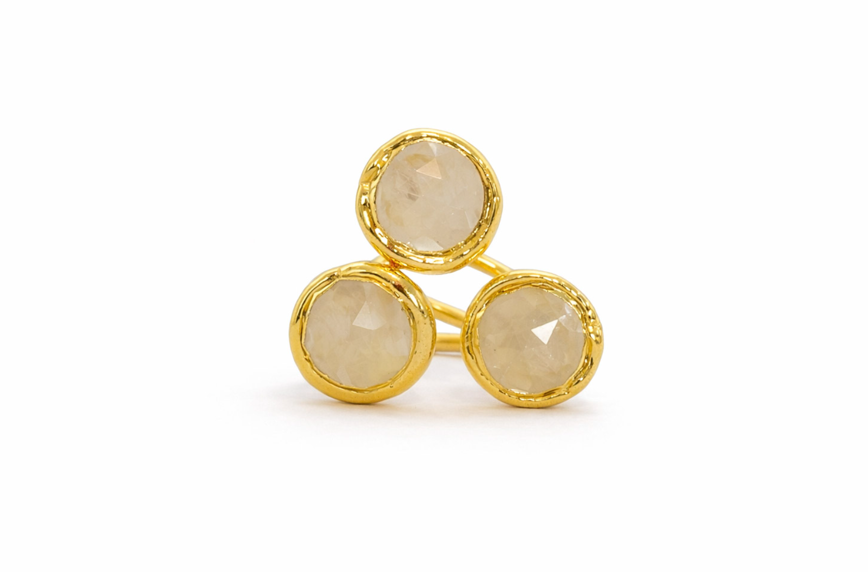Clear Crystal Triple Stone Ring