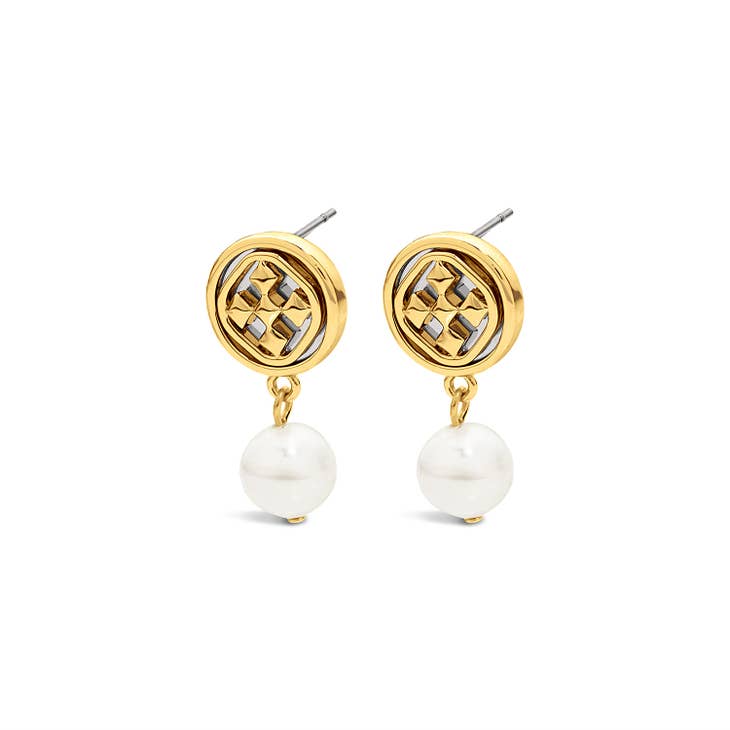 Gracewear Collection | Dangle Medallion Pearl Earrings