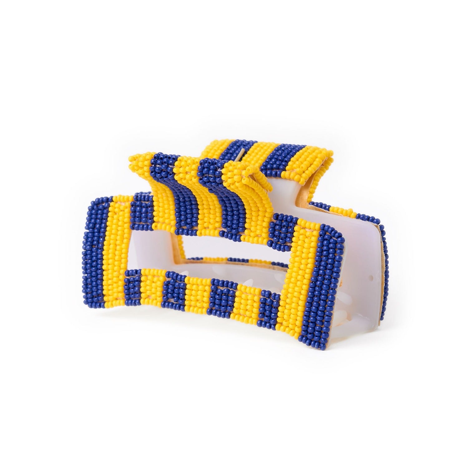 INK + ALLOY | Lola Beaded Hair Claw Clip Blue and Yellow