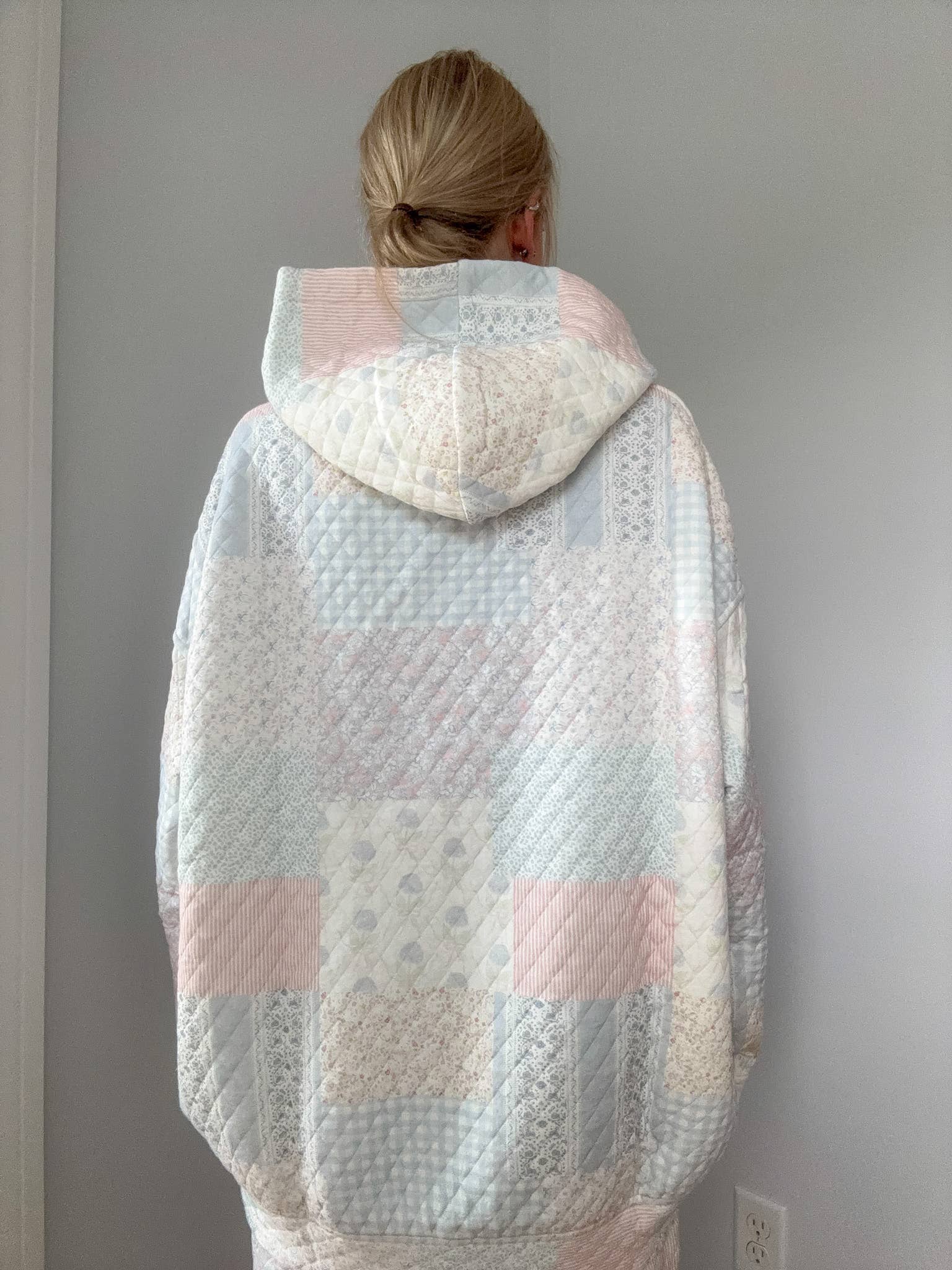 Shades Of Blue Quilted Pastel Hoodie