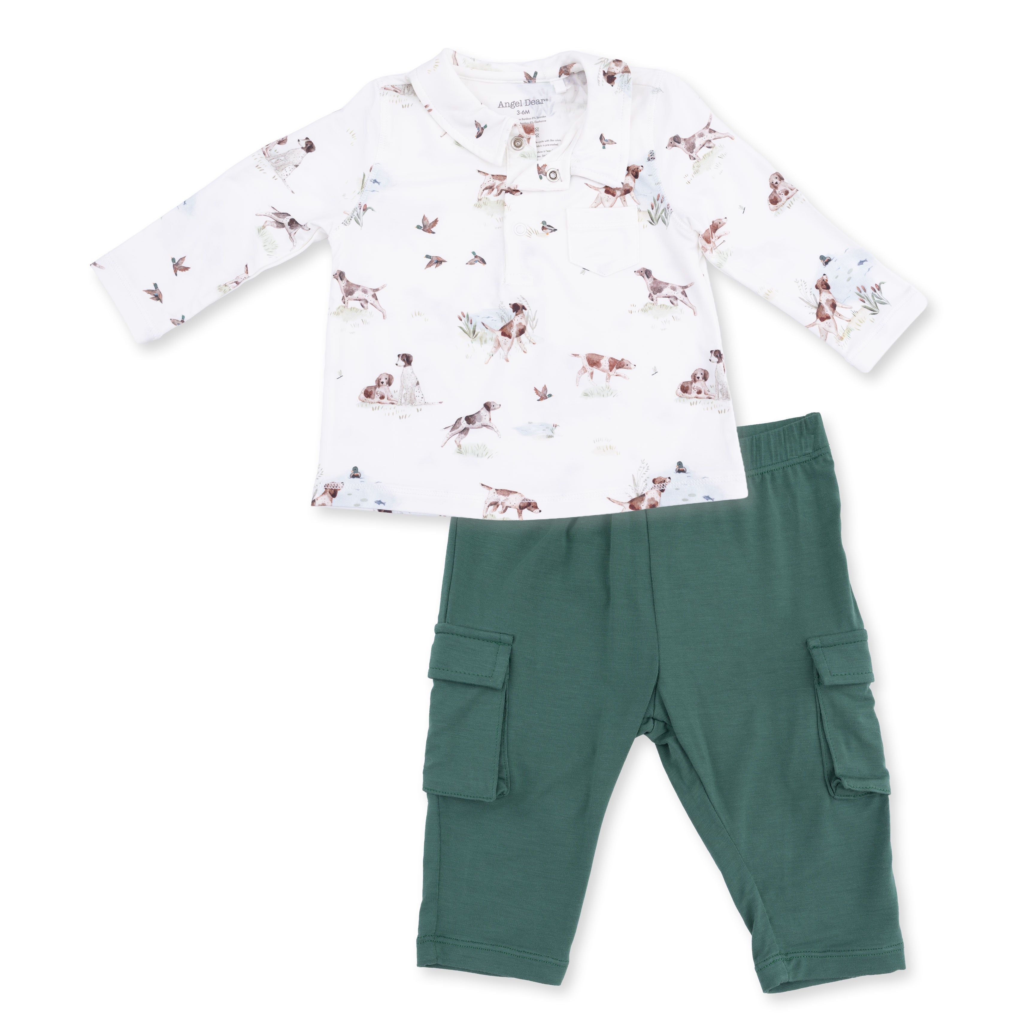 Angel Dear | Pointer Pups and Duck Buddies Polo with Cargo Pant