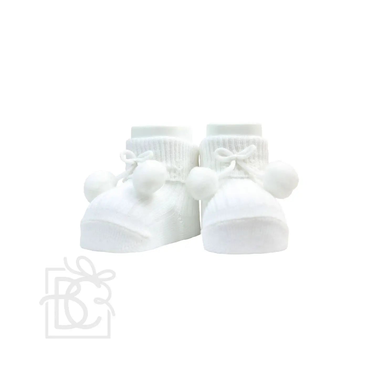 Scottish Yarn Pompom Newborn Socks with Gift Box