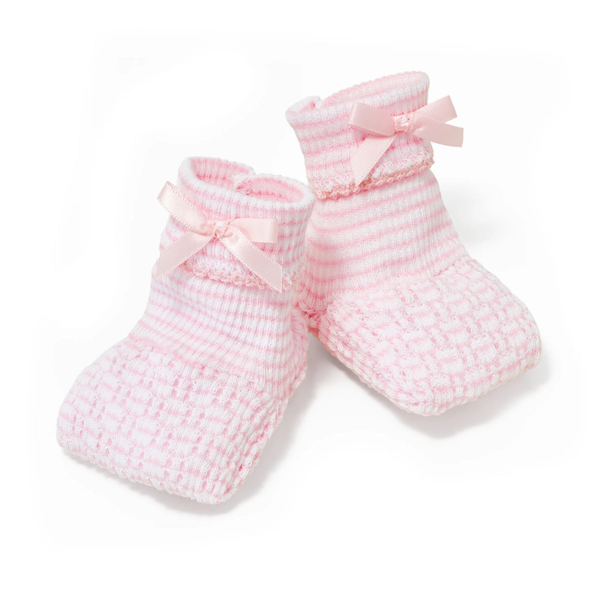 Patyknit Solid Color Booties with Bow
