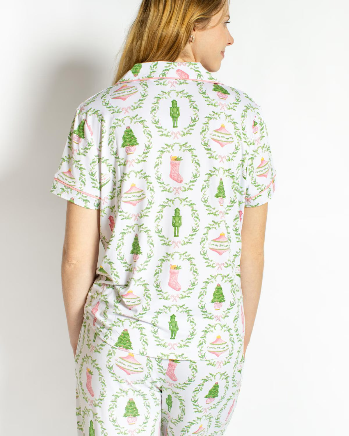Nutcracker Trellis Christmas Pajamas Short Sleeve Top