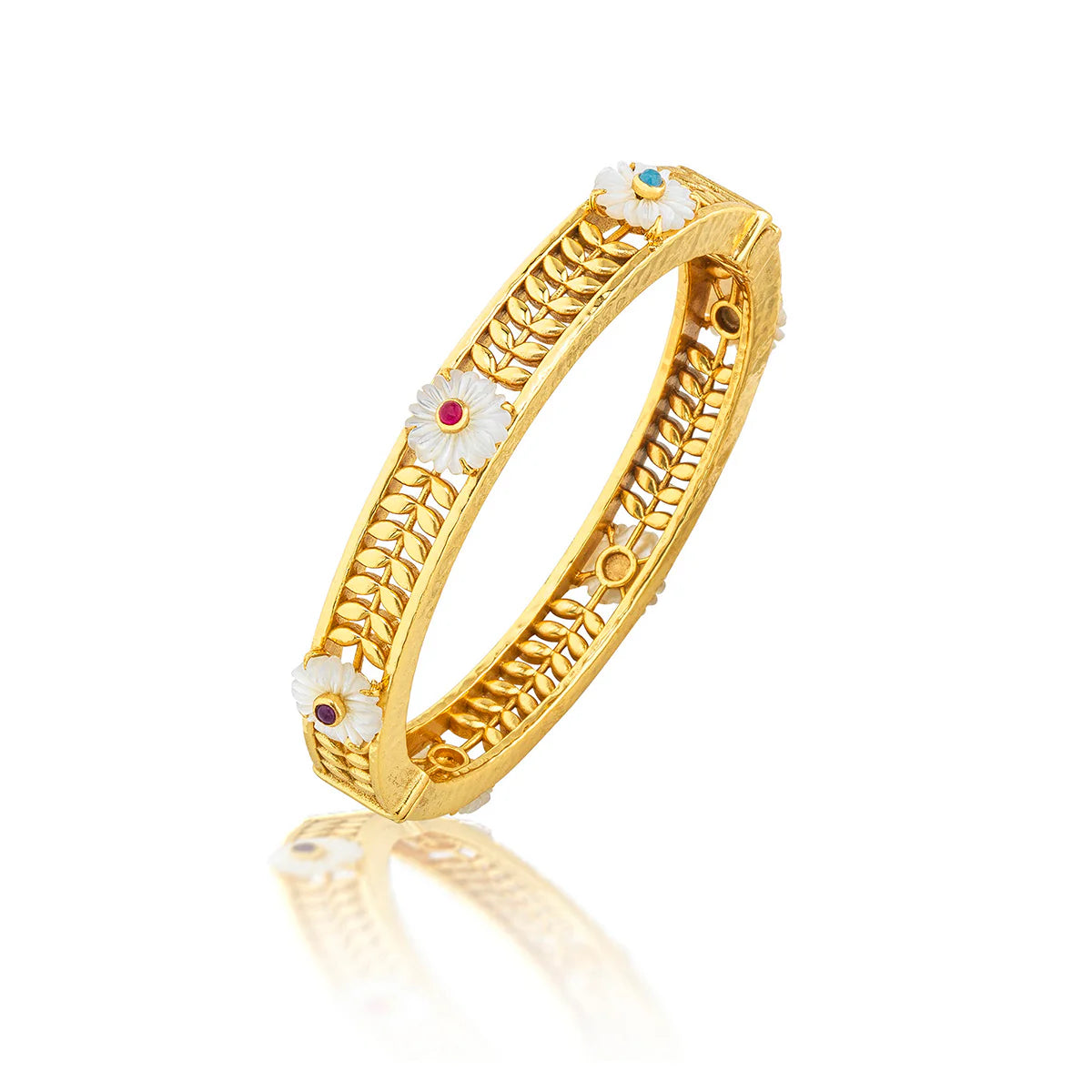 Villandry Fleur Vine Hinged Bangle, S/M - Multi