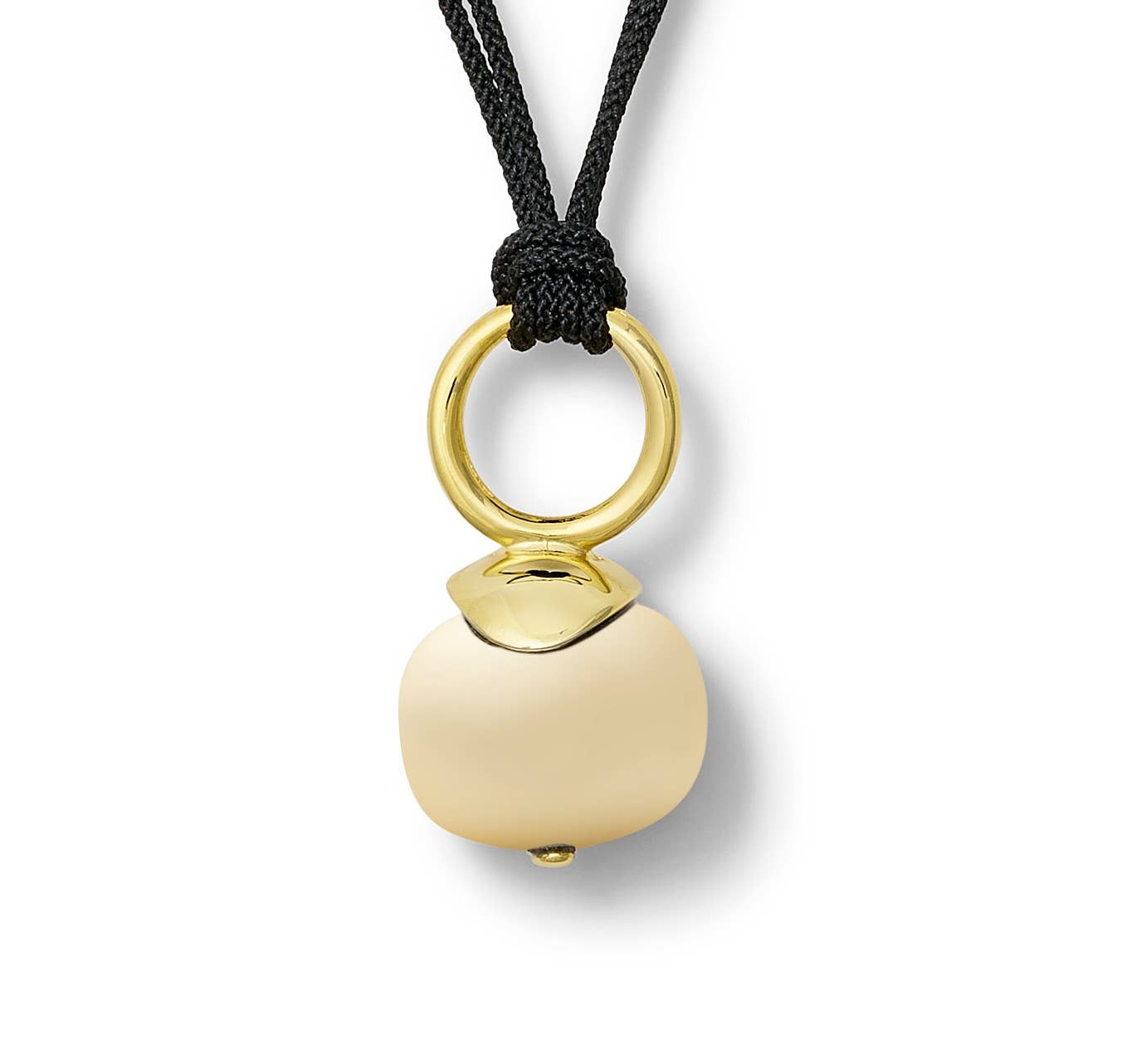 Pebble Pearl Pendant on Black Cord ~ a Palette of Hues