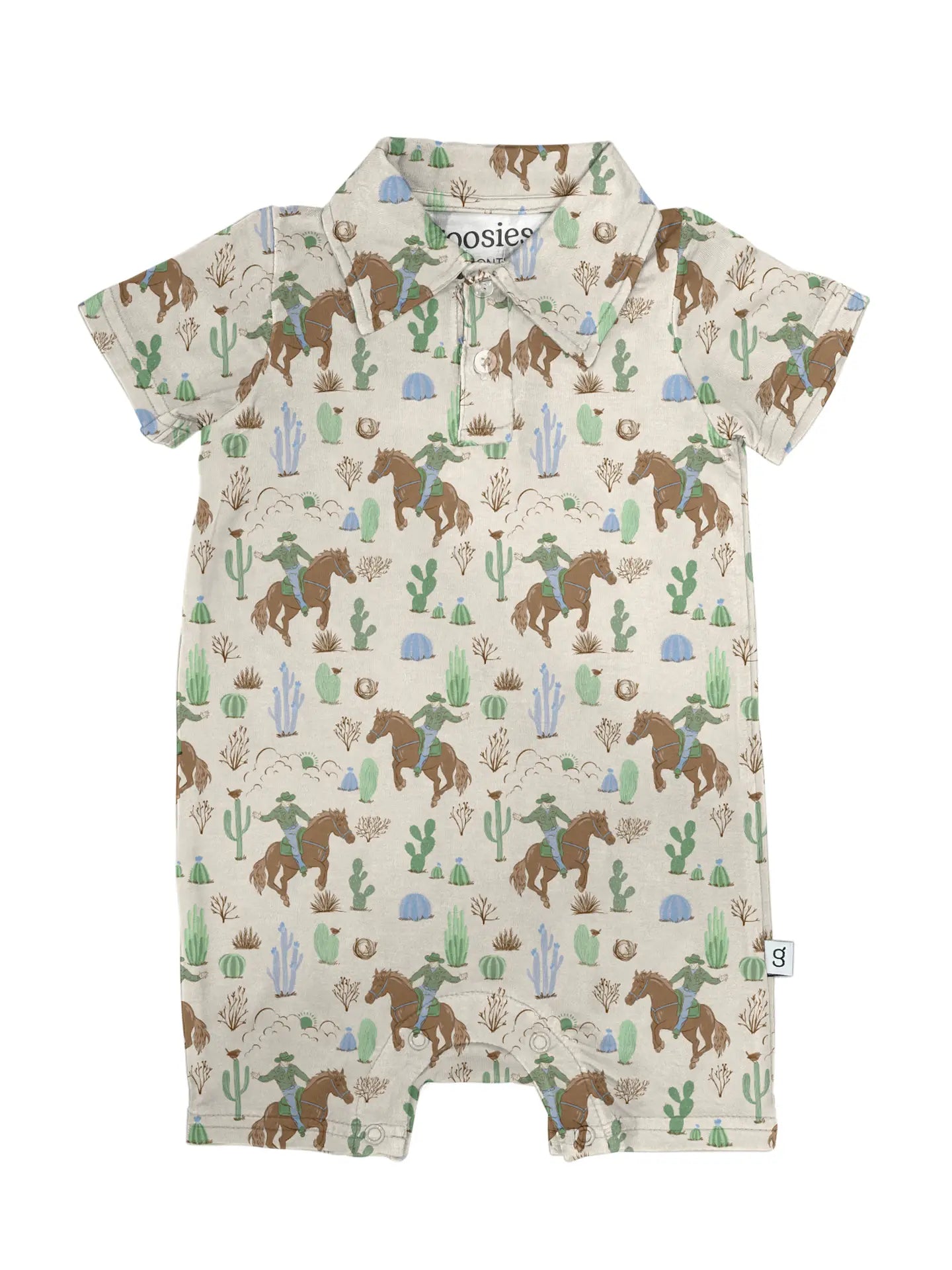 Saddle Up, Cowboy Short Sleeve Polo Romper