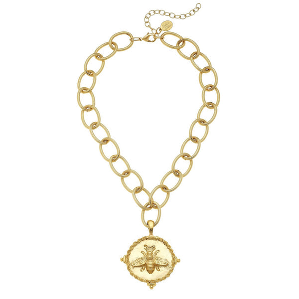 Susan Shaw | Gold Queen Bee Pendant Necklace