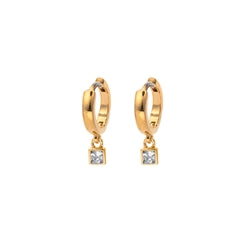 CAI | Sparkle Huggie Hoop Earrings - Gold