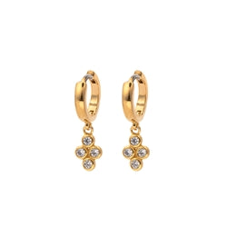 CAI | Sparkle Huggie Hoop Earrings - Gold