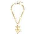 Susan Shaw | Gold Flaming Heart 15" Necklace