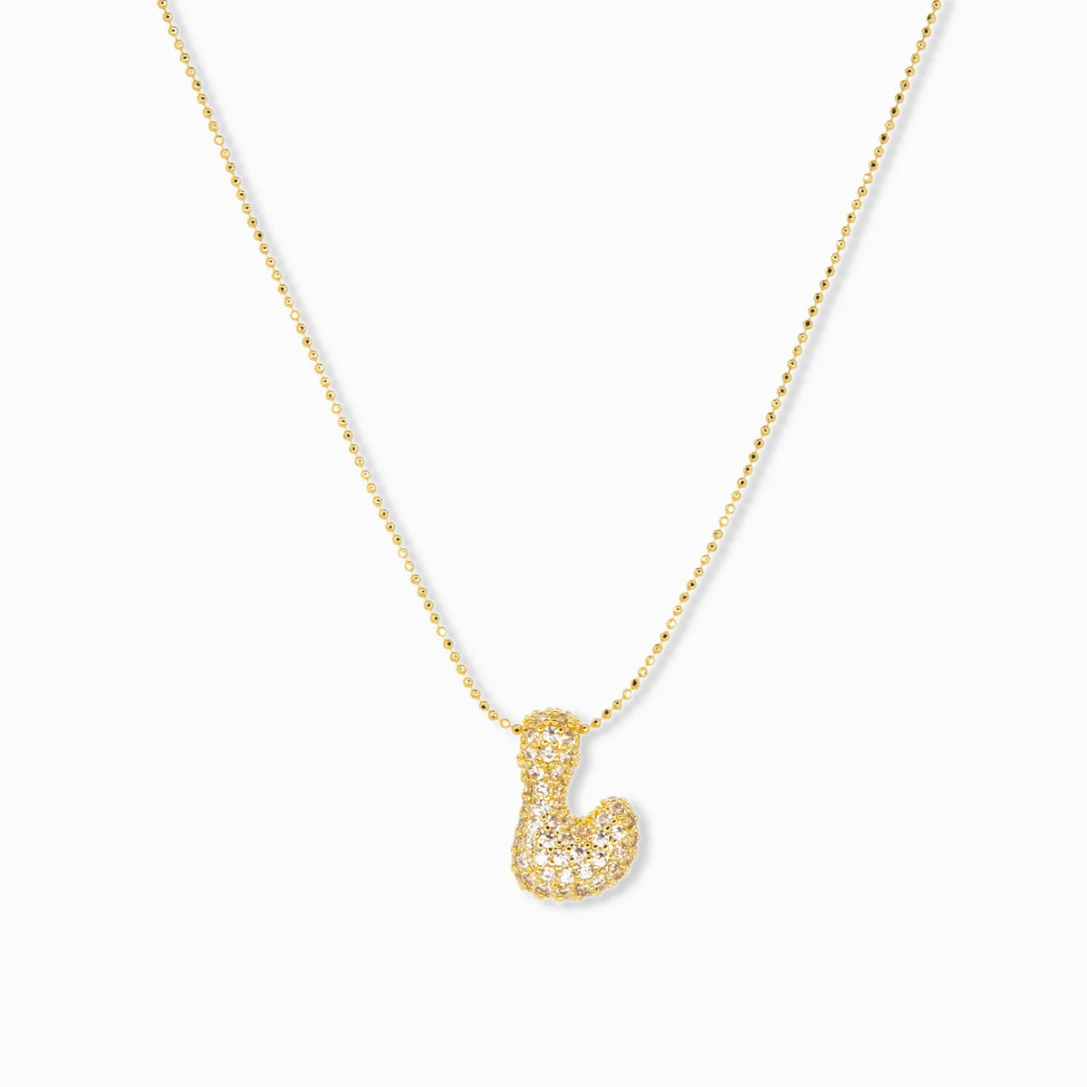 Pave Bubble Charm Necklace