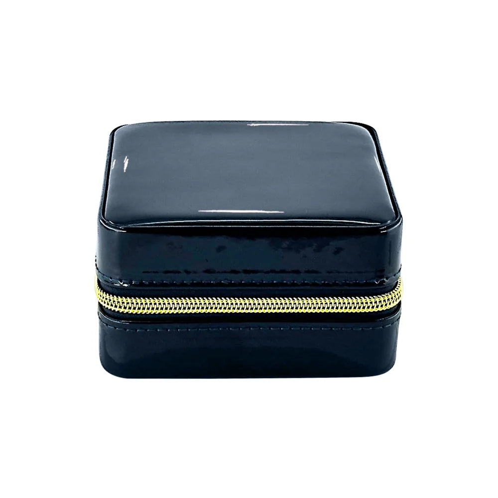 Patent Leather Travel Jewelry Case