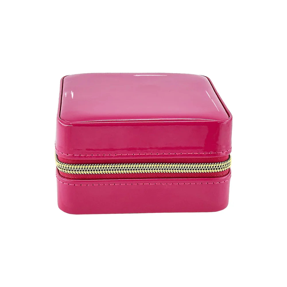 Patent Leather Travel Jewelry Case