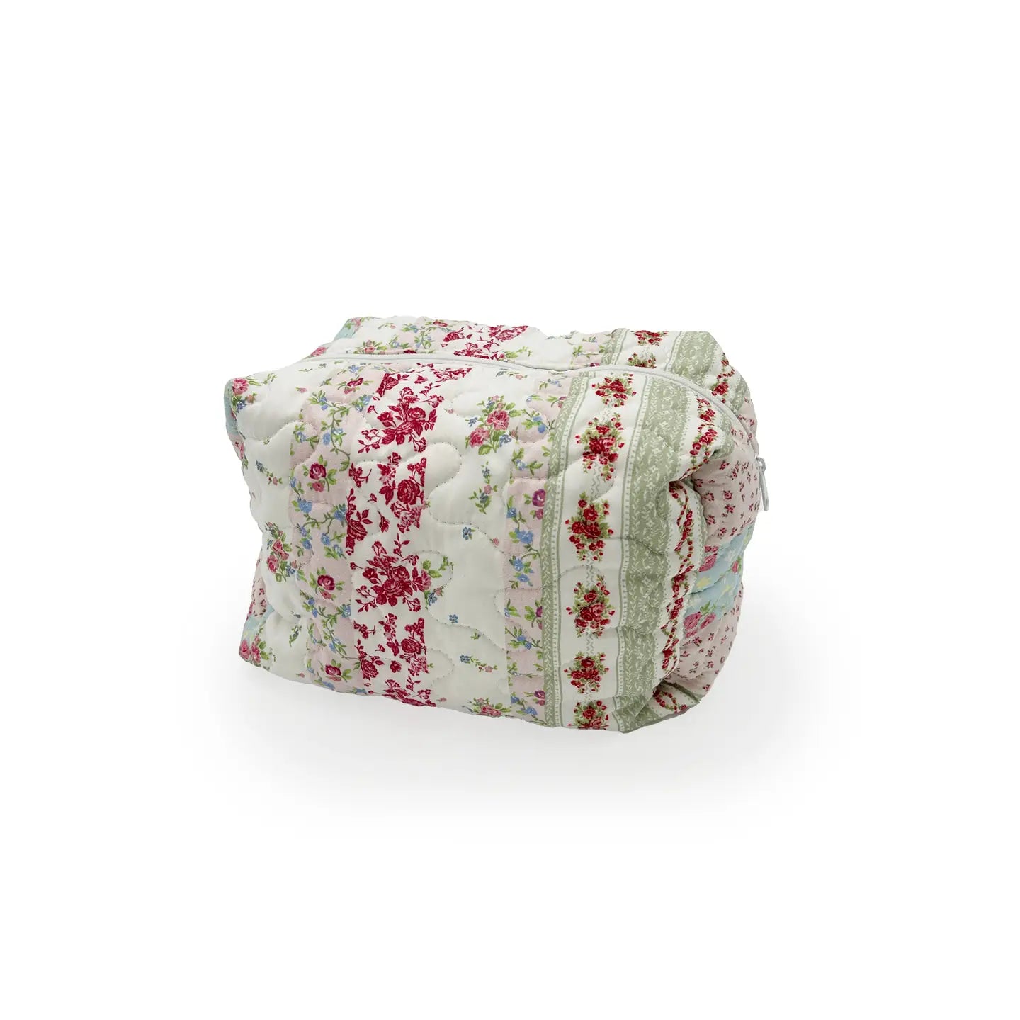 Lynette Patchwork Stripe Quilted Cosmetic Bag