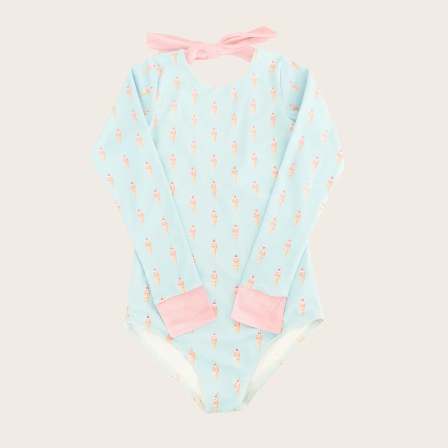 Cherry Sundae One Piece Long Sleeve Swimsuit